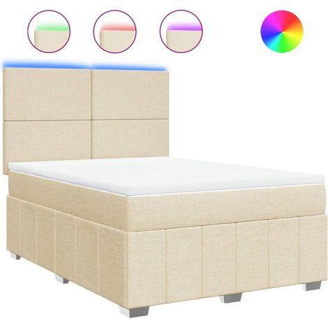 Maison Exclusive - Boxspringbett mit Matratze Creme 140x190 cm St