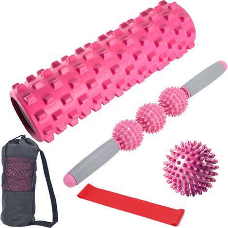 Colonna yoga a forma di mezzaluna lunga 45 cm, bastone da massaggio, palla per fascia, set, colonna yoga Pilates