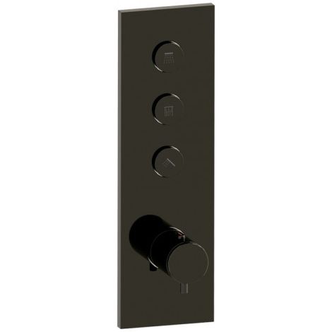 Façade Thermo Twist thermostatique 3 sorties Chromé Noir - CRISTINA ONDYNA XT61372