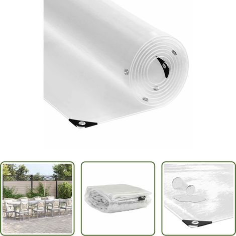 Protection extérieure - Bâche transparente avec œillets 3x6 m PVC (1/5)