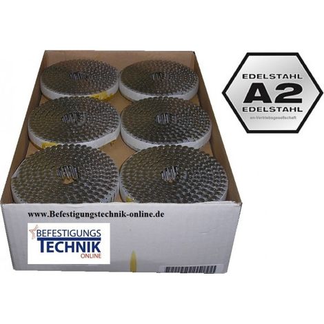 2,5x35mm Ring rostfrei Haftennägel für Coil Haftennagler Prebena 3GP-CNH50 CN50G"-"EN12947
