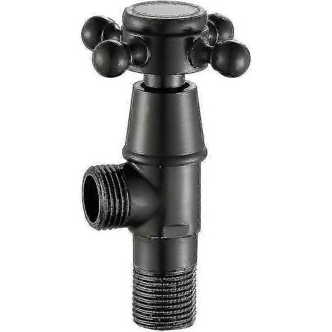 Interface de robinet vanne d'angle noire, 1 pièce pour installation sanitaire et raccordement de tuyaux (1/5)