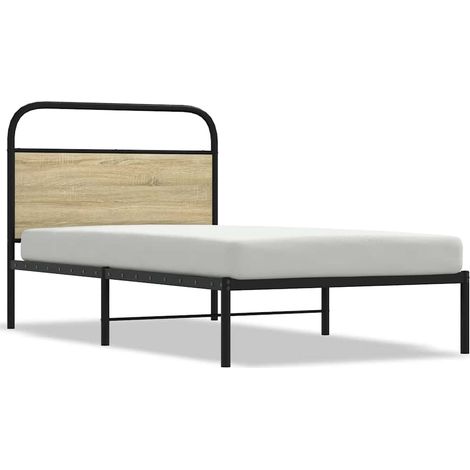 Lit simple Lit adulte Cadre de lit sans matelas 100x190 cm chêne sonoma (1/5)