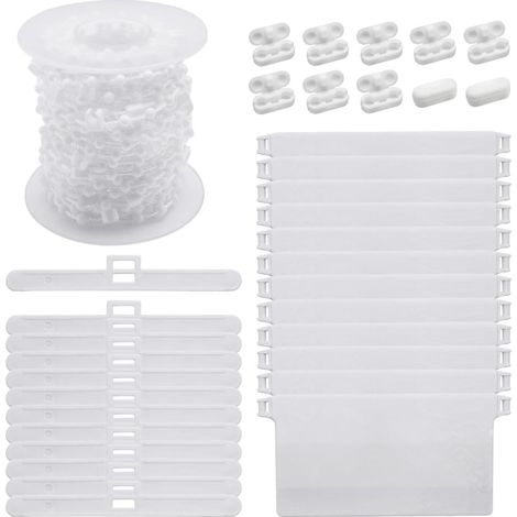 Vertical Blind Accessories 12Pcs 89mm Vertical Blind Top Hangers,12Pcs Bottom Weights Slats,10M Bottom Chain and 10Pcs Chain Connector (1/5)