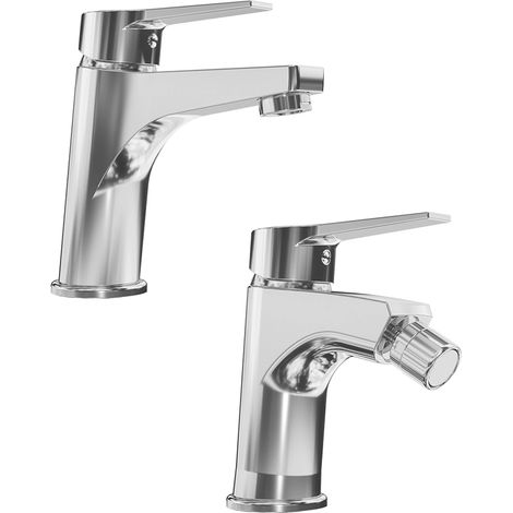 Mélangeur lavabo et bidet en laiton chromé sans vidange Mod. Sophia