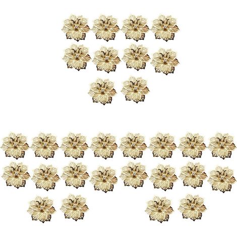 30 ronds de serviette en forme de fleur avec pinces et supports de serviette en métal doré, adaptés aux tables d'hôtel, de mariage, de fête et de dîner de style occidental. (1/5)