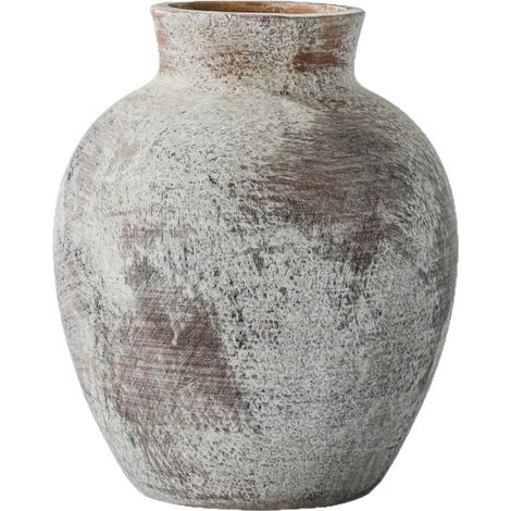 Vase Décoratif en Céramique Style Bohème pour Décoration d'Intérieur Terre Cuite Blanchie à la Chaux pour Table, Salon, Salle de Bain (1/5)