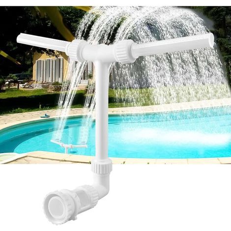 Doppelwasserfall-Poolbrunnen, 360°-Drehung, einstellbare Wasserstrahlrichtung, für Aufstell- und Einbaupools, Wasserfall-Sprinkler für dekorative Außengärten (1/5)
