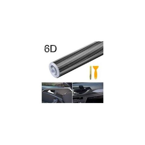 6D Film Autocollant Fibre de Carbone de Vinyle, Étanche Autocollant de Voiture Adhésif Mat Noir 300 30cm, DIY Décoration pour Voiture,Ordinateur (1/5)