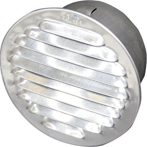 Griglia tonda aerazione alluminio da incasso con rete Ø125 mm tecnosystemi 11160425