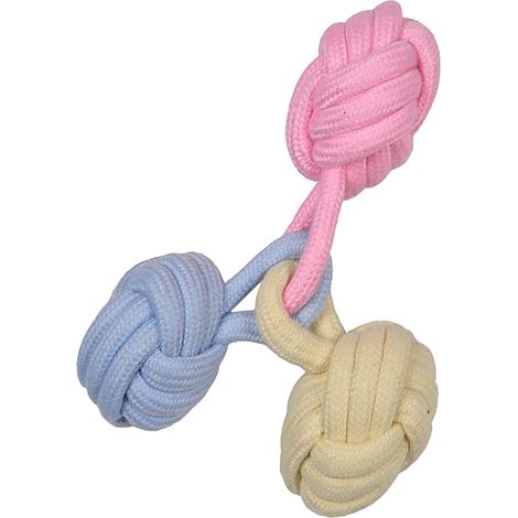 Jouet à mâcher pour chien en corde, couleur macaron, résistant, en coton, pour la maison et l'extérieur. (1/4)