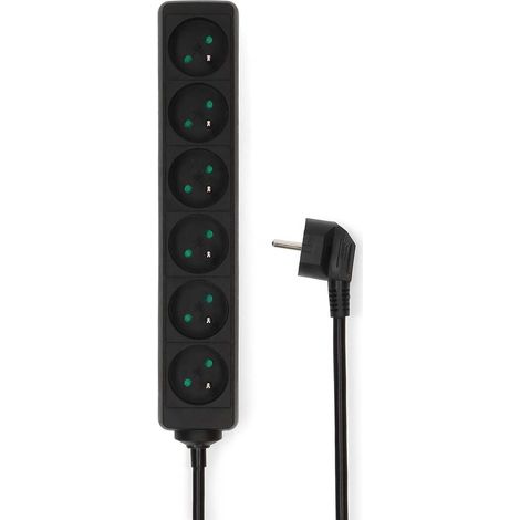 PRISE D'EXTENSION  FRANCE TYPE E (CEE 7/6)  6 VOIES  1.50 M  3680 W  16 A  TYPE DE MISE À LA TERRE: BROCHE TERRE  230 V (1/2)