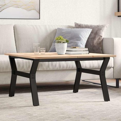 Couchtisch Y-Gestell 80x80x45cm Massivholz Kiefer und Stahl