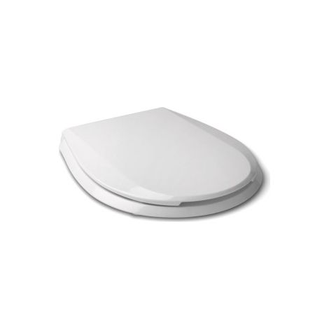 TATAY Tavoletta WC Universale Compatibile Modello Victoria Materiale Termoplastico Resistente Fissaggio Installazione Facile Finitura Lucida Forma Ovale - Modello BCN - Bianco