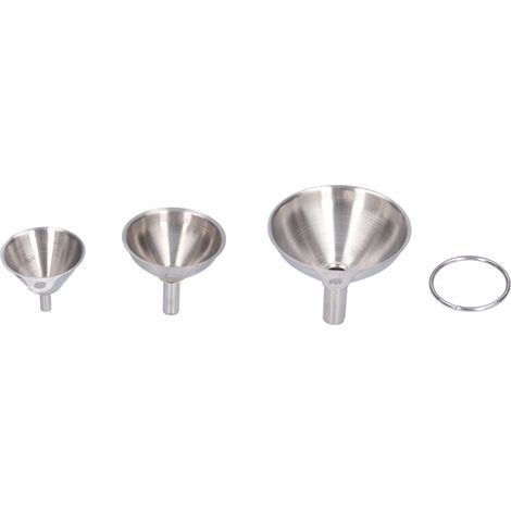 Entonnoir inox 3 pièces mini entonnoir huile vinaigre vin épices sauce anti-fuite ustensile cuisine ménage (1/5)
