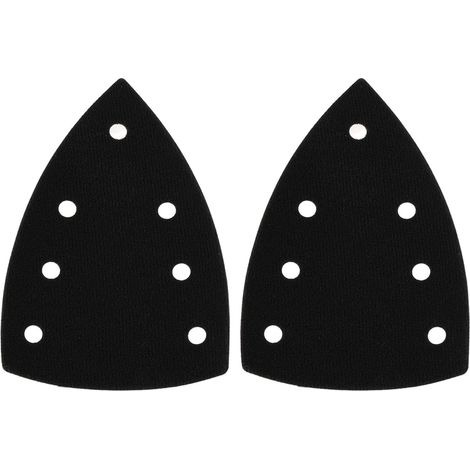 Lot de 2 Patins de Ponçage Auto-adhésifs Triangulaires à 7 Trous (100 X 150 X 150 Mm) Compatible avec Ponceuses Triangulaires (1/5)