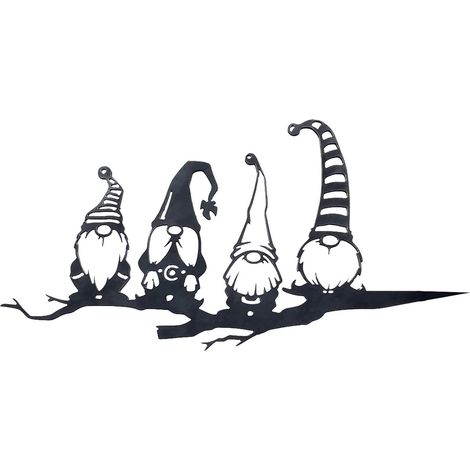 Kobold-Kunst, Garten, Hinterhof, Bäume, Dekoration, Metallstatue, Kunst, schwarzer Kobold, hohle Silhouette, Stapelornament (1/5)