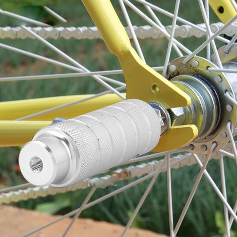Fahrrad-Metall-Fußständer, robuste Ausführung, Stunt-Fußrasten, Fahrradzubehör (silber) (1/5)