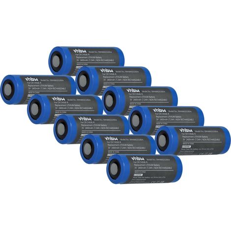 vhbw 10x Batterie Ersatz für CR17450E-R (3V, Lithium) für diverse Geräte
