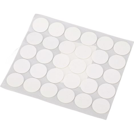 Lot de 10 bandes adhésives double face en mousse PE, multifonctionnelles, rondes, auto-adhésives, 20 mm x 1 mm, blanches (1/5)