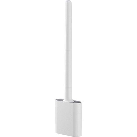 Brosse WC en silicone flexible – Support mural ou au sol – Poignée ergonomique antidérapante – Tête pliable pour nettoyage efficace (1/4)