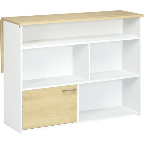 Tavolo da bar MDF 2 personnes 4 étagères ouvertes + armoire 116x79,5x91 cm (1/5)