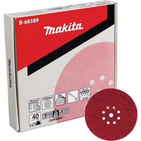 Makita - Disque abrasif P80, diamètre 225 mm, 25 pcs B-68395