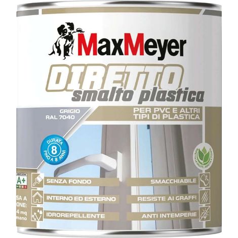 MaxMeyer Smalto Plastica Grigio R7040 0,5L Pronto all'uso Antigraffio