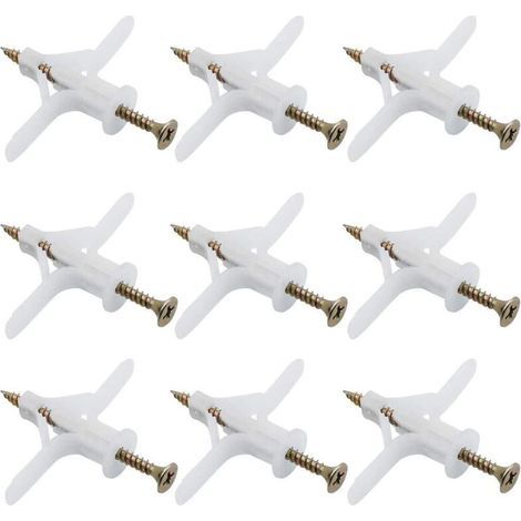 50 Chevilles pour Plaque de Plâtre Ensembles Plastique Tuyau D'expansion Avion Auto Foreuse d'extension Tube Chevilles Utilisé pour la Plupart des Murs Légers Plaques de Plâtre (1/4)