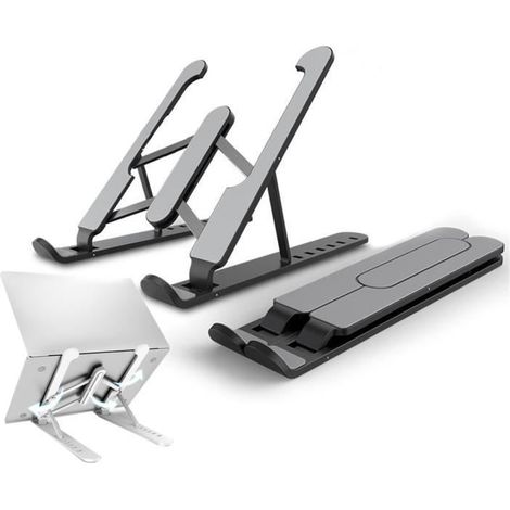 Support PC pliable tablette portable réglable antidérapant de 7 à 17 pouces - Noir (1/4)