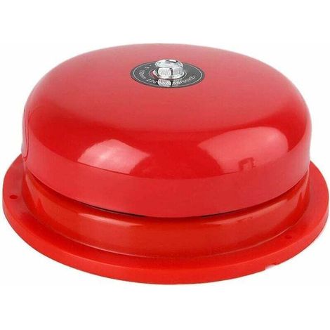 Cloche électrique en acier inoxydable 100db de type grève interne de 6 pouces en acier pour alarme incendie, évacuation d'urgence, sonnette d'alarme école et gare(24V)-Crezuo