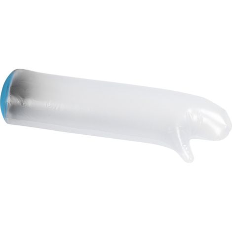 Combinaison de plongée adulte à manches courtes P2201 55 cm, bleue, en PVC imperméable, manches (1/3)