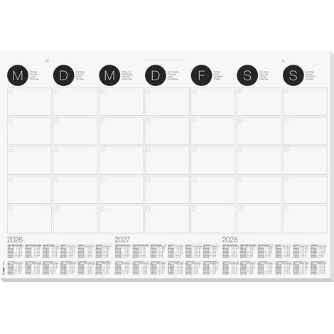 Sigel H6550 Sottomano Piano mensile 2026, 2027, 2028 Bianco, Nero (L x A) 59.5 cm x 41 cm 12 Foglio 1 pz. (1/5)