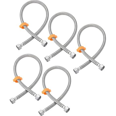 Raccord de tuyau d'alimentation en eau Sourcing Map 5 pièces, G1/2 femelle x 61 cm (24 pouces),