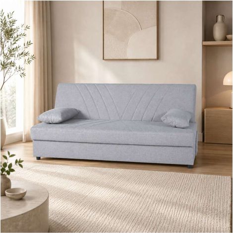 Domo Mea Divano Letto Fiji 3 Posti Grigio Chiaro 180x78 cm - Design Moderno (1/5)