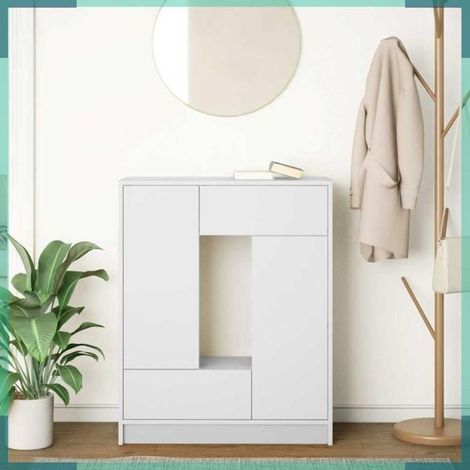 Buffet - 861850 - 2 portes 2 tiroirs - Blanc - 73 x 31 x 90 cm (1/5)