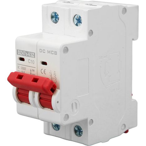 2-poliger Mini-Leistungsschalter, 6000 A Abschaltvermögen, für kleine Photovoltaikanlagen, DC 1000 V, 10 A (1/5)
