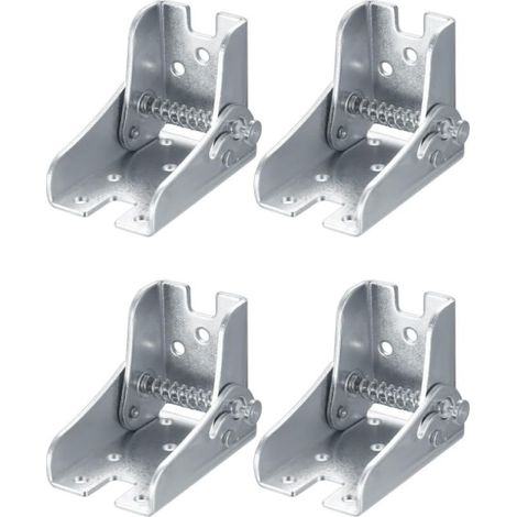4 Pcs Charniere Pliante Autobloquante, Charnières Pliantes, Charnière Pliante à 90 Degrés, Supports de Pieds de Table Pliables Extension, Charnières de Pieds Pliables Pliants pour Pieds de Tabl (1/4)
