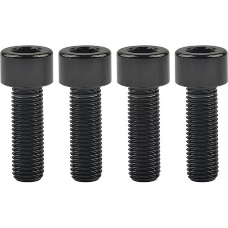 Viti a testa cilindrica con esagono incassato in titanio, viti esagonali M5 con testa cilindrica, set da 4 pezzi (M5x16, passo 0,8 mm, nere) (1/5)