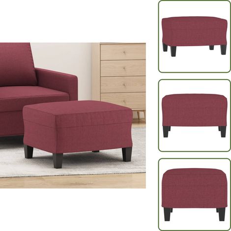 Contreplaqué - vidaXL Repose-pied Rouge bordeaux 60x50x41 cm Tissu - Mousse (1/5)