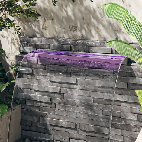 Élément cascade avec LED RGB, acier inoxydable, 108 cm