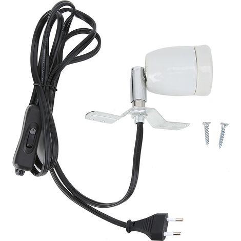 Base girevole E27 per lampada riscaldante per rettili, 300 W, 110–240 V, spina UE (1/4)