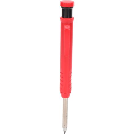 Porte-mine de charpentier mécanique avec taille-crayon, crayon à trou profond pour le travail du métal et du plastique, rouge