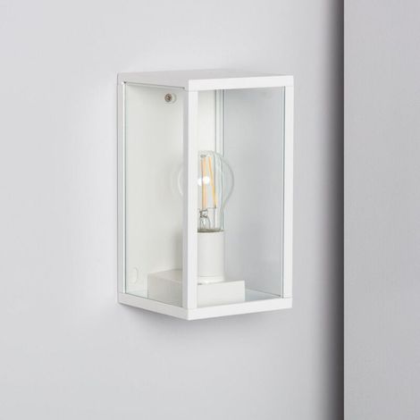 – Applique extérieure aluminium et verre Atrium blanc – Type E27 – 1 ampoule requise – Design élégant pour espaces commerciaux et résidentiels (1/5)