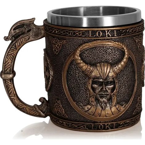Taza épica de Loki - Dios del Engaño, acero inoxidable, 400 ml (1/4)