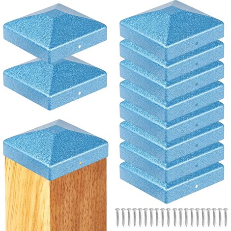 Lot de 10 capuchons de poteau de 7 x 7 cm, capuchons de poteau de clôture, capuchons de poteaux de clôture (1/5)