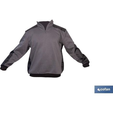 Sudadera ranger 280 g/m² gris-negro, 65% algodón, refuerzos en hombros y mangas (1/5)