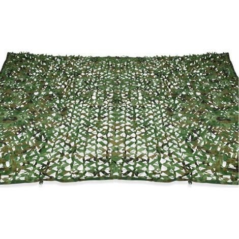 Cyslmuk – Voile d'ombrage rectangulaire 6x3 m – Camouflage à carreaux verts – Protection solaire UV – Fixation rapide sur murs et arbres