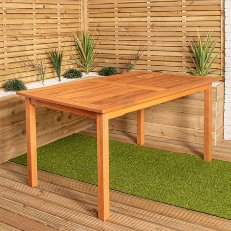 Grasmere Outdoor 6 Person Rectangular Wooden Garden Patio Table (1/5)