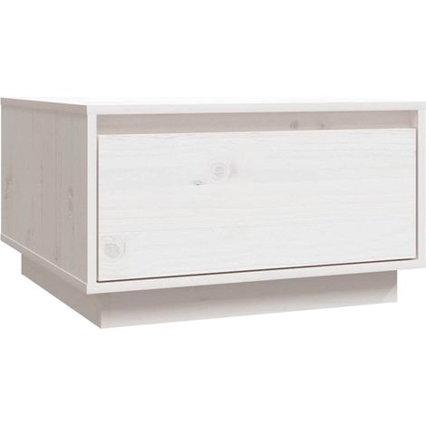 Maison Exclusive - Couchtisch Weiß 55x56x32 cm Massivholz Kiefer (1/5)